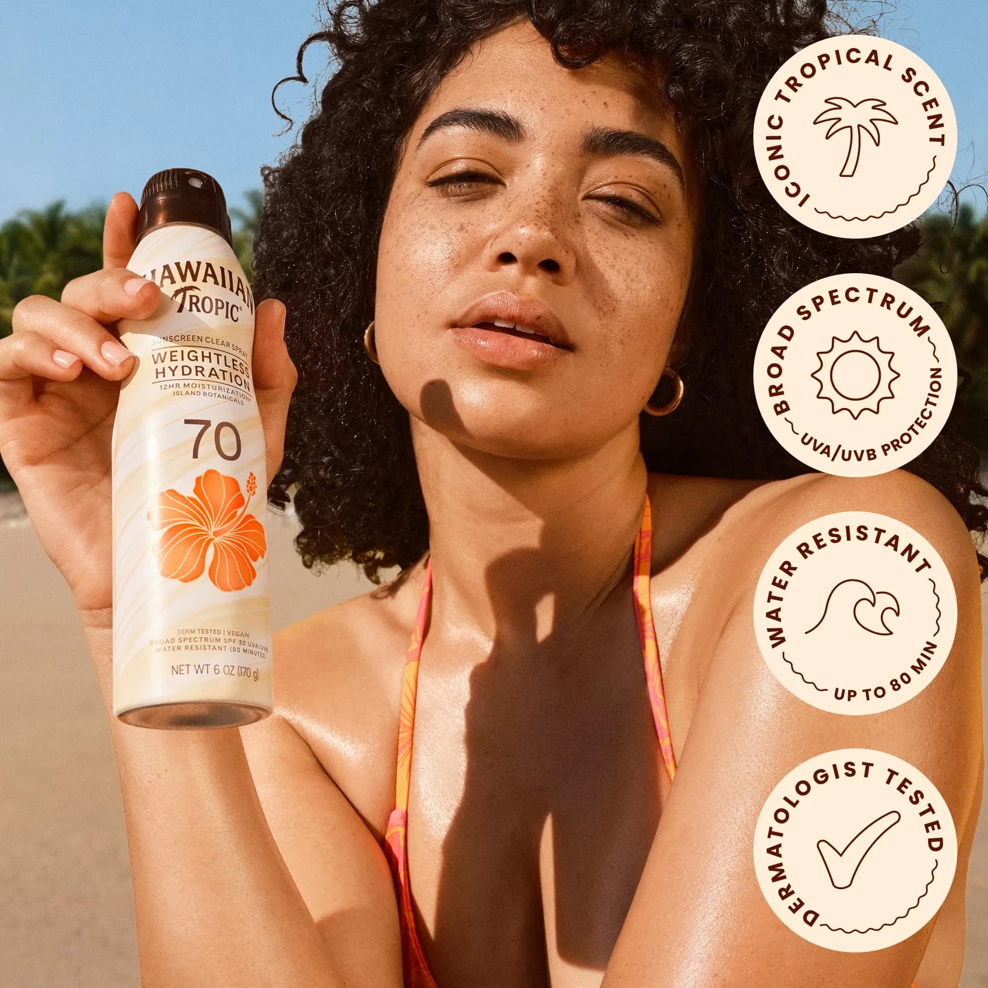 Hawaiian Tropic Weightless Hydration Spray SPF 30 | Broad Spectrum Sunscreen for Face - view 6