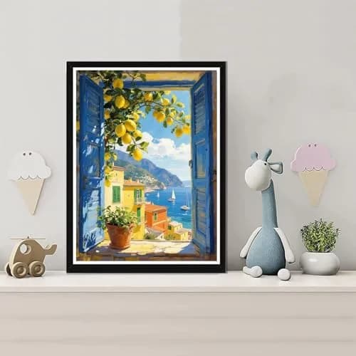 MBNTJHT Lemon Tree Stamped Cross Stitch Kit for Adults & Beginners 12x16 Inch | Easy DIY Needlepoint Art Craft thumbnail 4