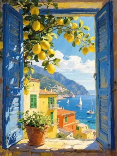 MBNTJHT Lemon Tree Stamped Cross Stitch Kit for Adults & Beginners 12x16 Inch | Easy DIY Needlepoint Art Craft thumbnail 1