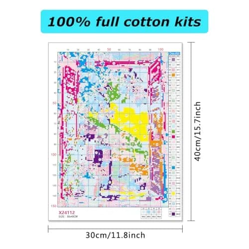 MBNTJHT Lemon Tree Stamped Cross Stitch Kit for Adults & Beginners 12x16 Inch | Easy DIY Needlepoint Art Craft thumbnail 2