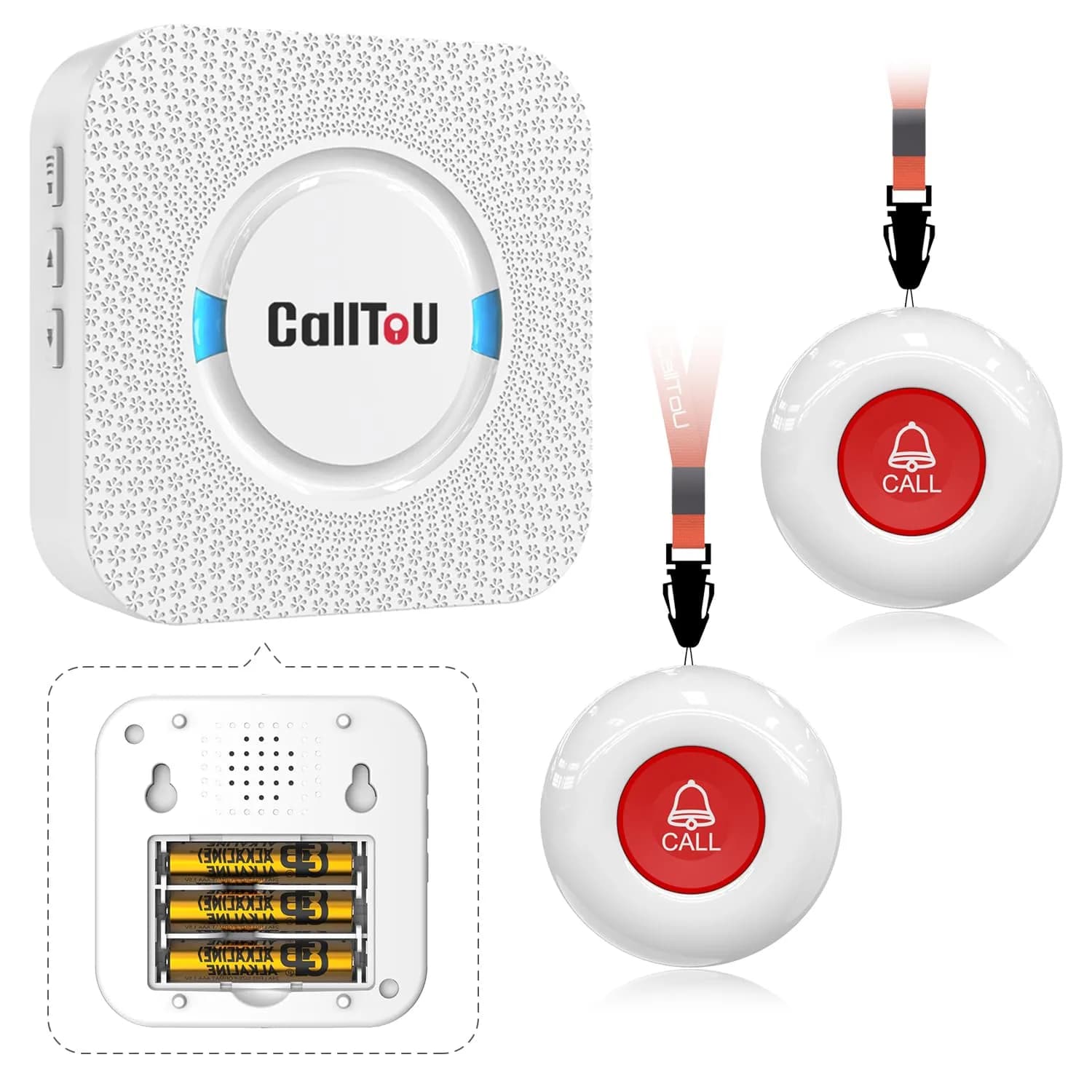 CallToU Wireless Caregiver Pager 2 Call Buttons+1 Receiver | Reliable Whole-Home Alerts - main product image