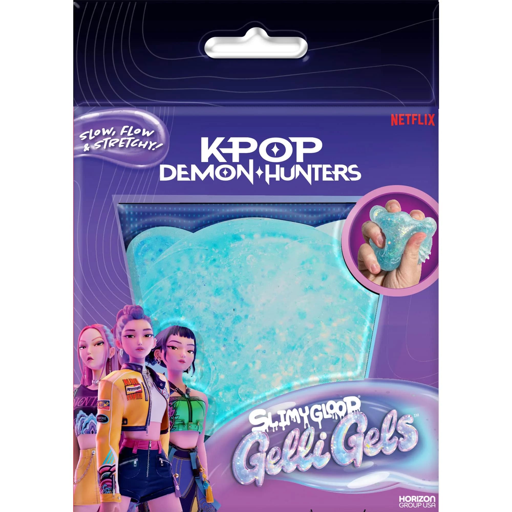 Horizon Group USA KPop Demon Hunters Derpy Gelli Gels Squishy Toy | Slow-Flow Glitter Sensory Fidget - main product image
