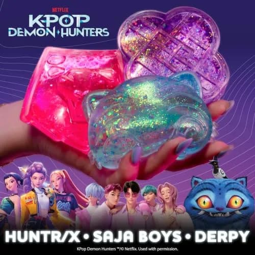 Horizon Group USA KPop Demon Hunters HUNTR/X Gelli Gels | Slow-Flow Glitter Squishy Sensory Toy for Kids & Teens thumbnail 6