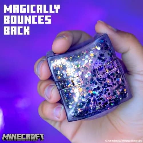 Horizon Group USA Minecraft SLIMYGLOOP Gelli Gel Enderman Purple Sensory Toy | Satisfying Slow-Flow Glitter Squish for Kids & Teens thumbnail 4