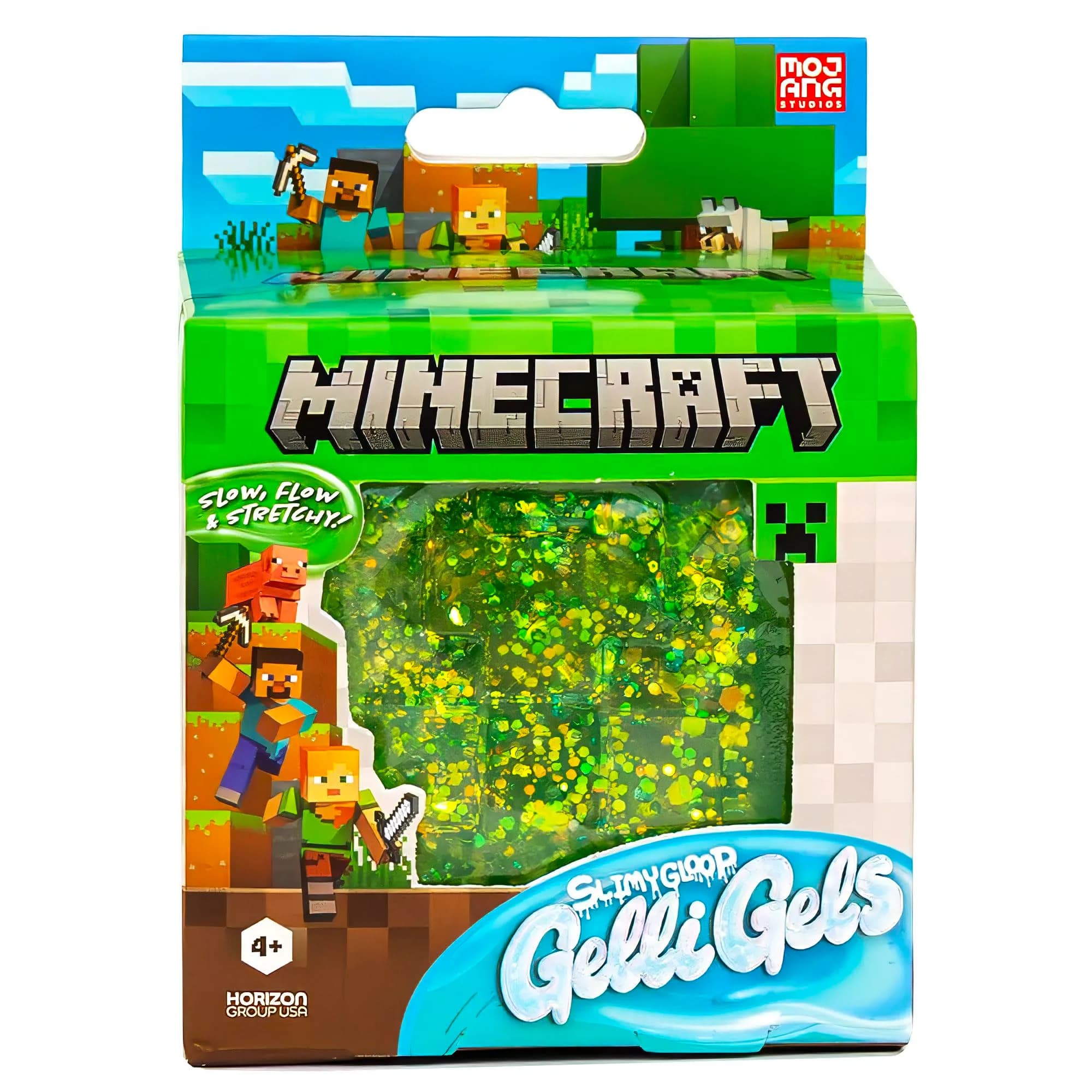 Horizon Group USA Minecraft SLIMYGLOOP Gelli Gels Creeper Green Slow-Flow Glitter Squishy Sensory Toy, 1 Count - view 7