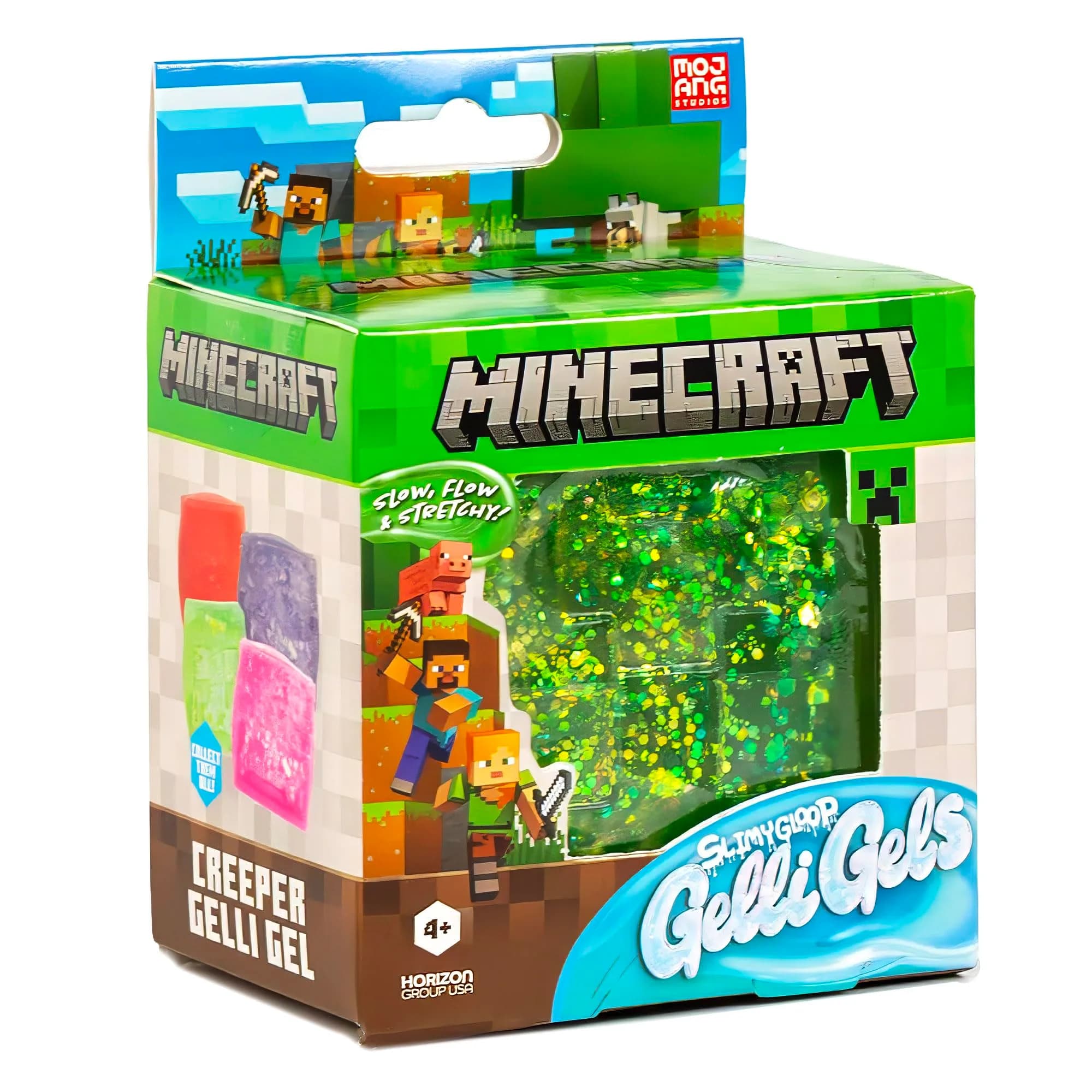 Horizon Group USA Minecraft SLIMYGLOOP Gelli Gels Creeper Green Slow-Flow Glitter Squishy Sensory Toy, 1 Count - view 8