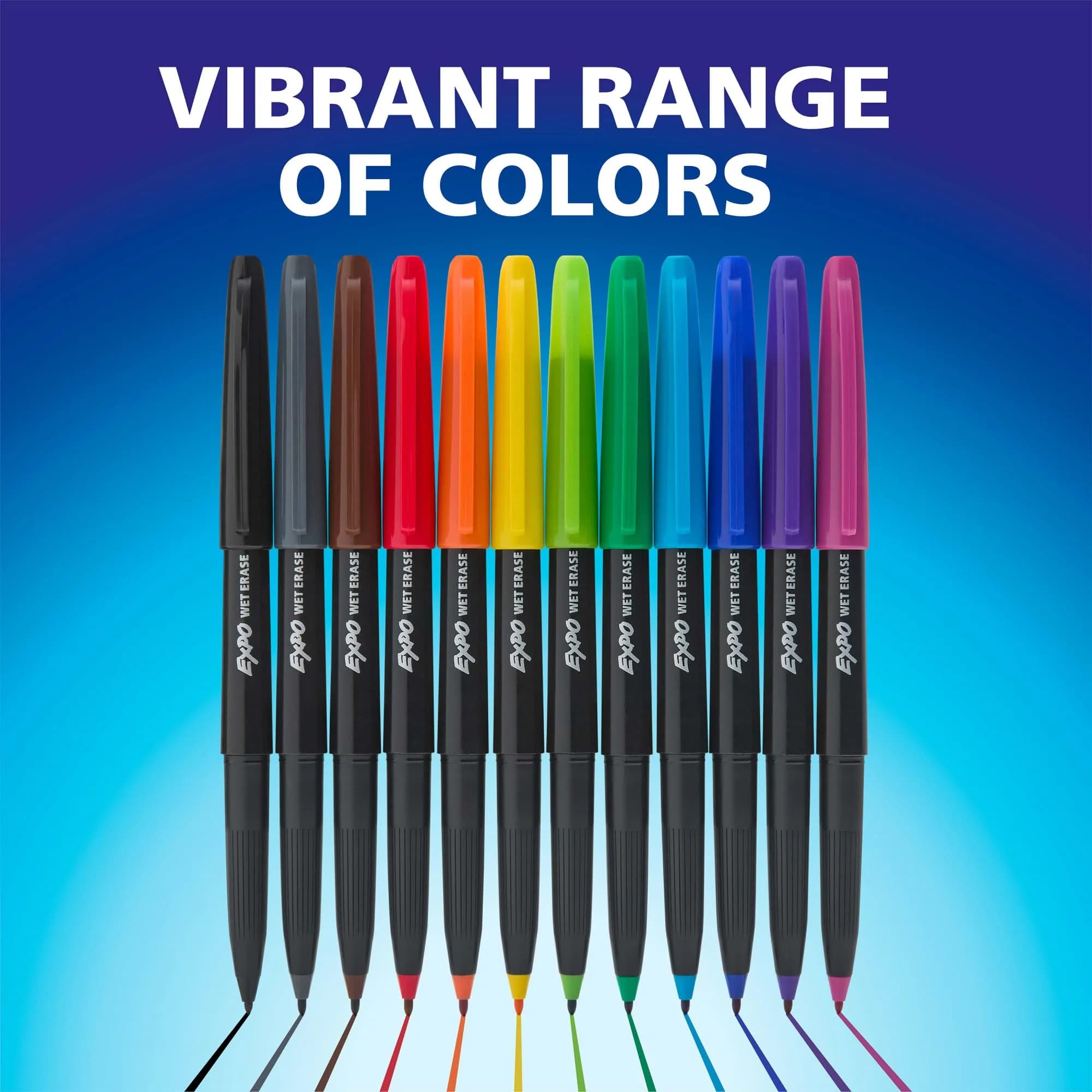 EXPO Wet Erase Markers, Black, Ultra Fine Tip, 12 Count (Pack of 12) | Water-Activated Erasable for Glass & Whiteboards - view 6