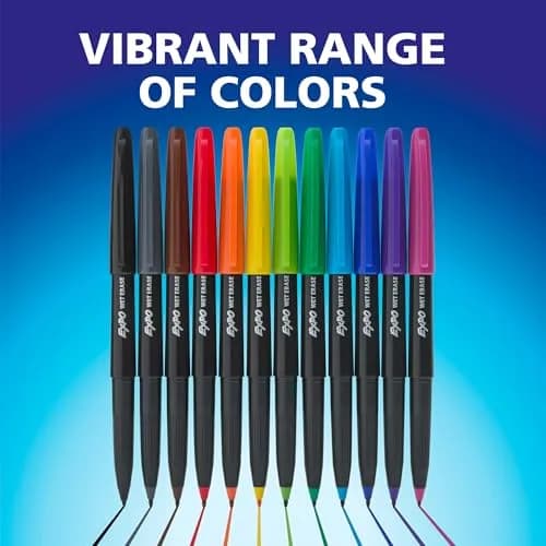 EXPO Wet Erase Markers, Black, Ultra Fine Tip, 12 Count (Pack of 12) | Water-Activated Erasable for Glass & Whiteboards thumbnail 6