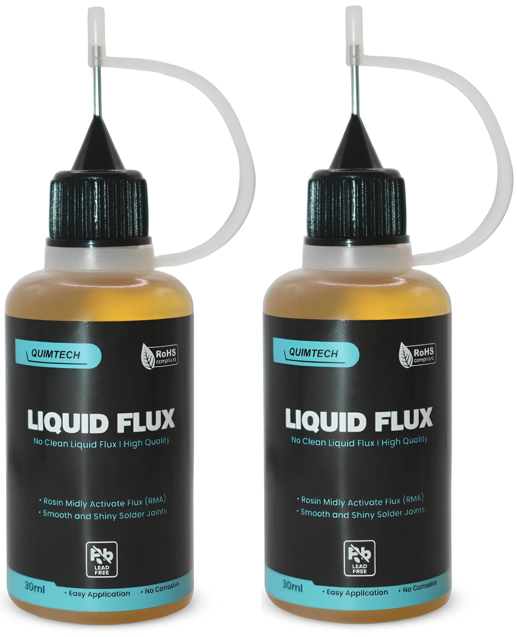 QUIMTECH Liquid Solder Flux Dropper 60ml (2x30ml) | RMA Rosin Flux for Electronics - main product image