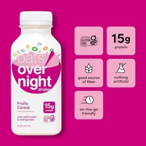 Oats Overnight Fruity Cereal High Protein Oatmeal Shake 2 oz | Ready-to-Drink Breakfast & Recovery thumbnail 5