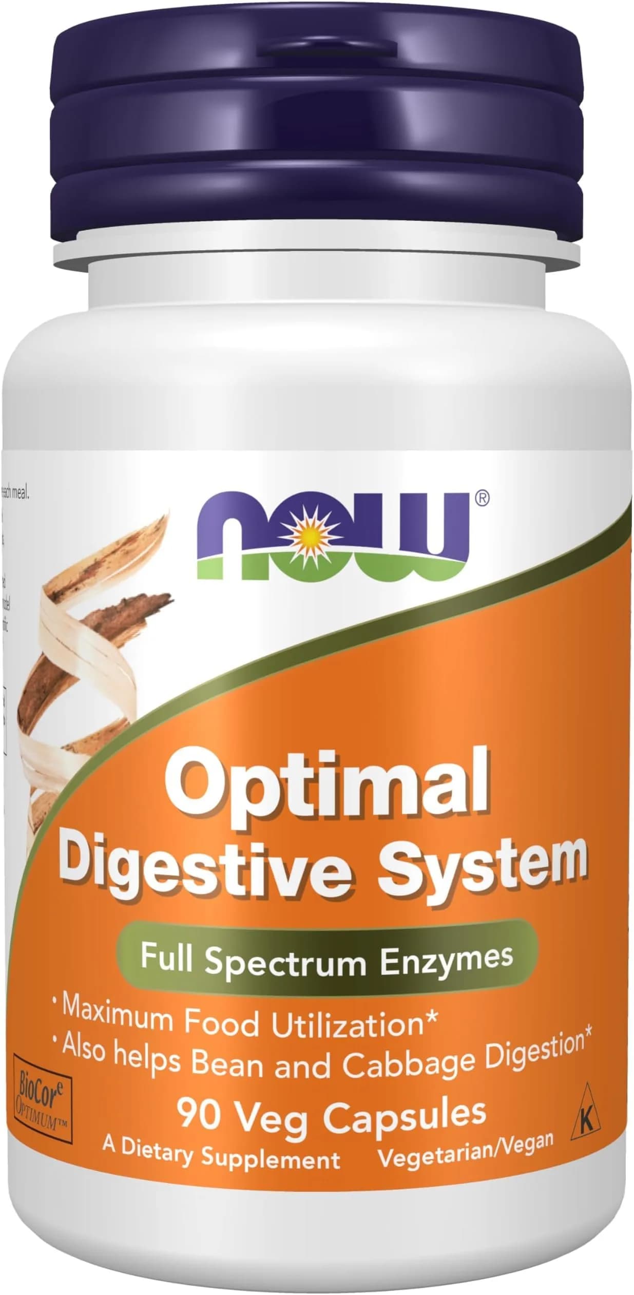NOW Foods Optimal Digestive System Full Spectrum Enzymes 1080 Capsules (Pack of 12) | BioCore Optimum™ for Maximum Food Utilization — Tan