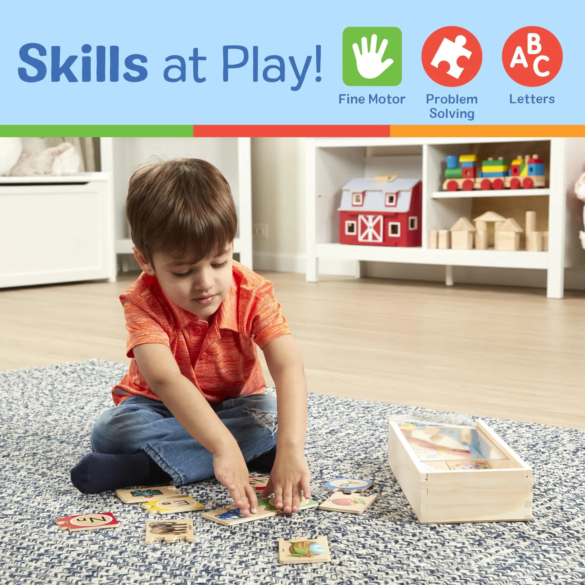 Melissa & Doug Self-Correcting Alphabet Wooden Puzzles with Storage Box (52 pcs x 6-Pack) | Educational ABC Puzzles for Kids Ages 4+ - view 5