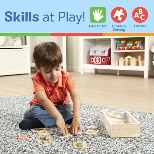 Melissa & Doug Self-Correcting Alphabet Wooden Puzzles with Storage Box (52 pcs x 6-Pack) | Educational ABC Puzzles for Kids Ages 4+ thumbnail 5