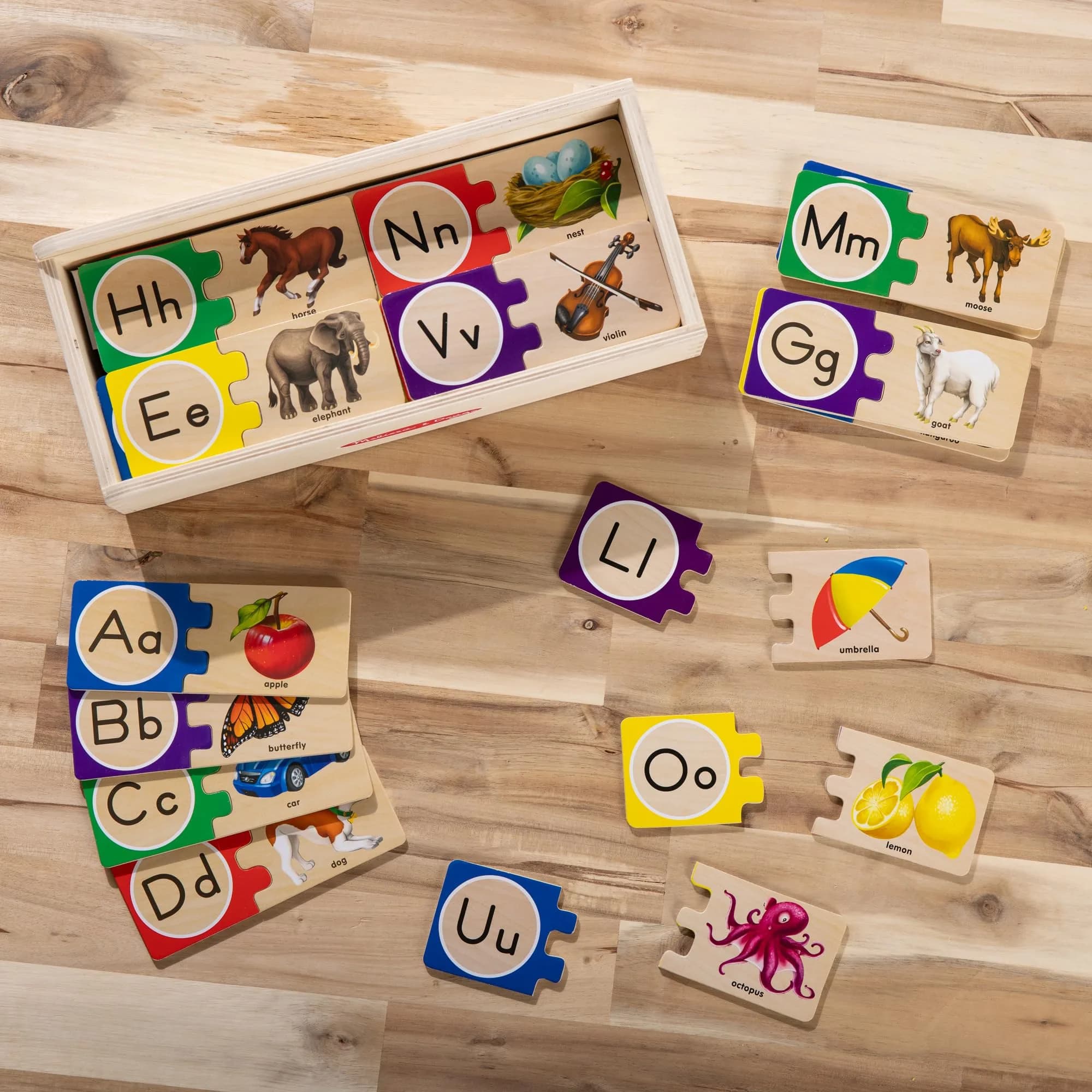 Melissa & Doug Self-Correcting Alphabet Wooden Puzzles with Storage Box (52 pcs x 6-Pack) | Educational ABC Puzzles for Kids Ages 4+ - view 7