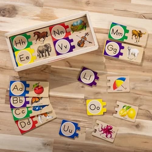 Melissa & Doug Self-Correcting Alphabet Wooden Puzzles with Storage Box (52 pcs x 6-Pack) | Educational ABC Puzzles for Kids Ages 4+ thumbnail 7