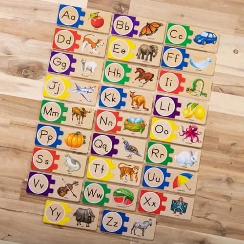 Melissa & Doug Self-Correcting Alphabet Wooden Puzzles with Storage Box (52 pcs x 6-Pack) | Educational ABC Puzzles for Kids Ages 4+ thumbnail 8