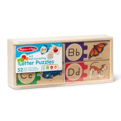 Melissa & Doug Self-Correcting Alphabet Wooden Puzzles with Storage Box (52 pcs x 6-Pack) | Educational ABC Puzzles for Kids Ages 4+ thumbnail 9