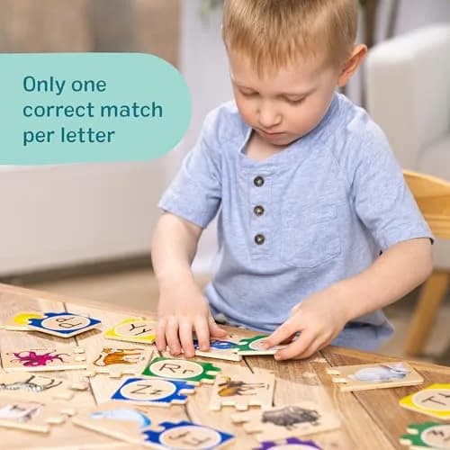 Melissa & Doug Self-Correcting Alphabet Wooden Puzzles with Storage Box (52 pcs x 6-Pack) | Educational ABC Puzzles for Kids Ages 4+ thumbnail 3