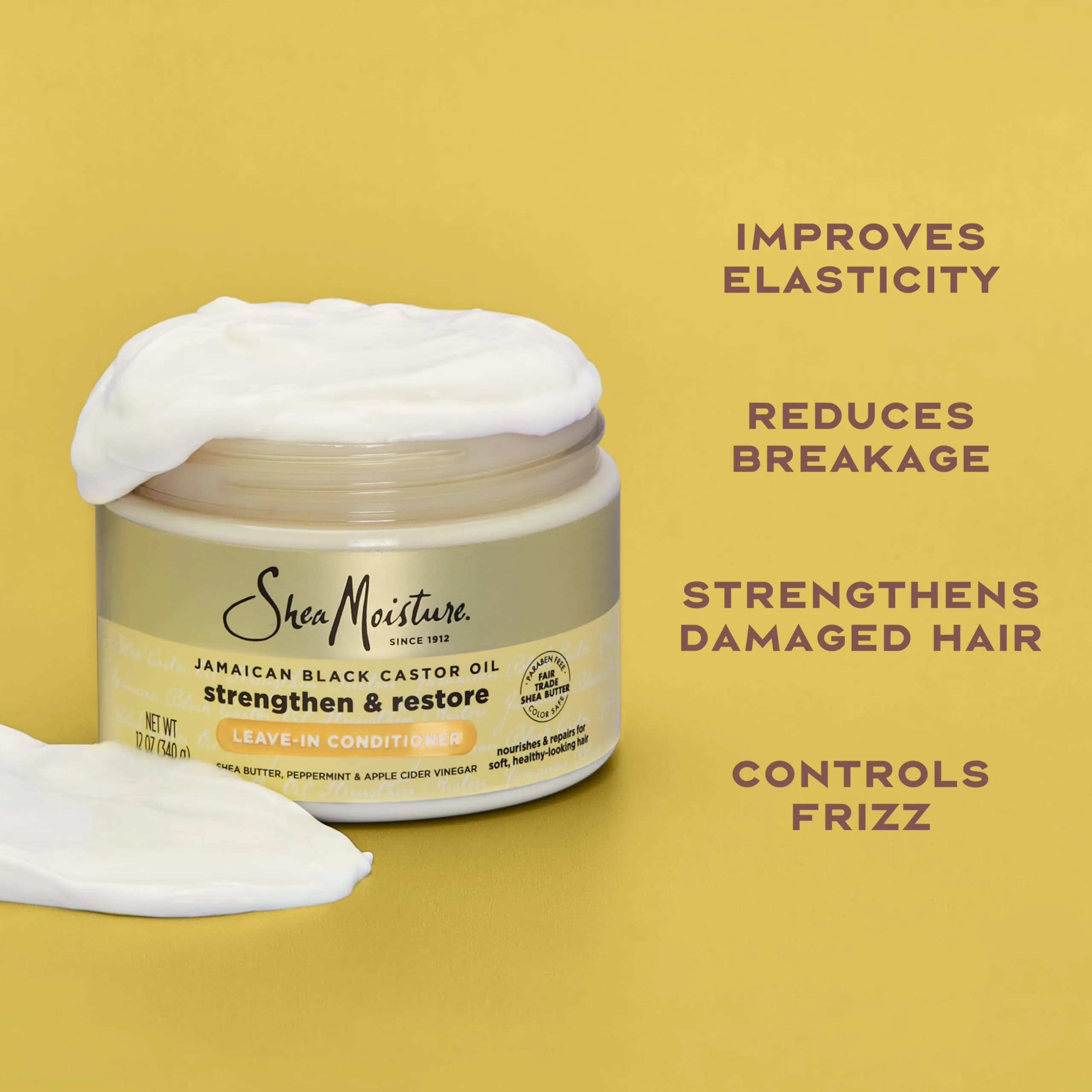 Shea Moisture Jamaican Black Castor Oil Leave-In Conditioner 138 oz (11.5 Fl Oz) | Detangles & Controls Frizz - view 4