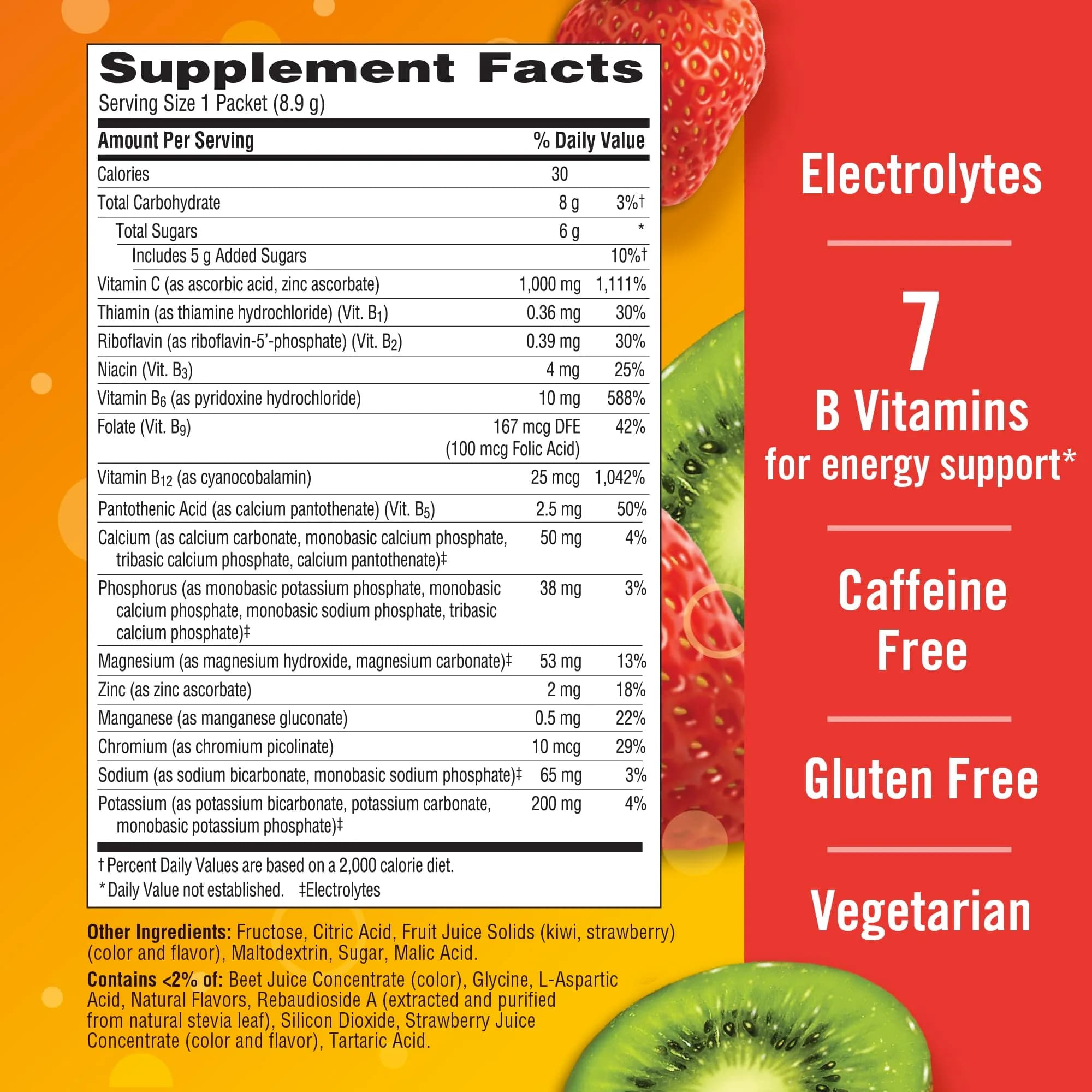 Emergen-C Strawberry Kiwi 30 Packets Immune Support Powder | USA Import for Daily Wellness - view 7