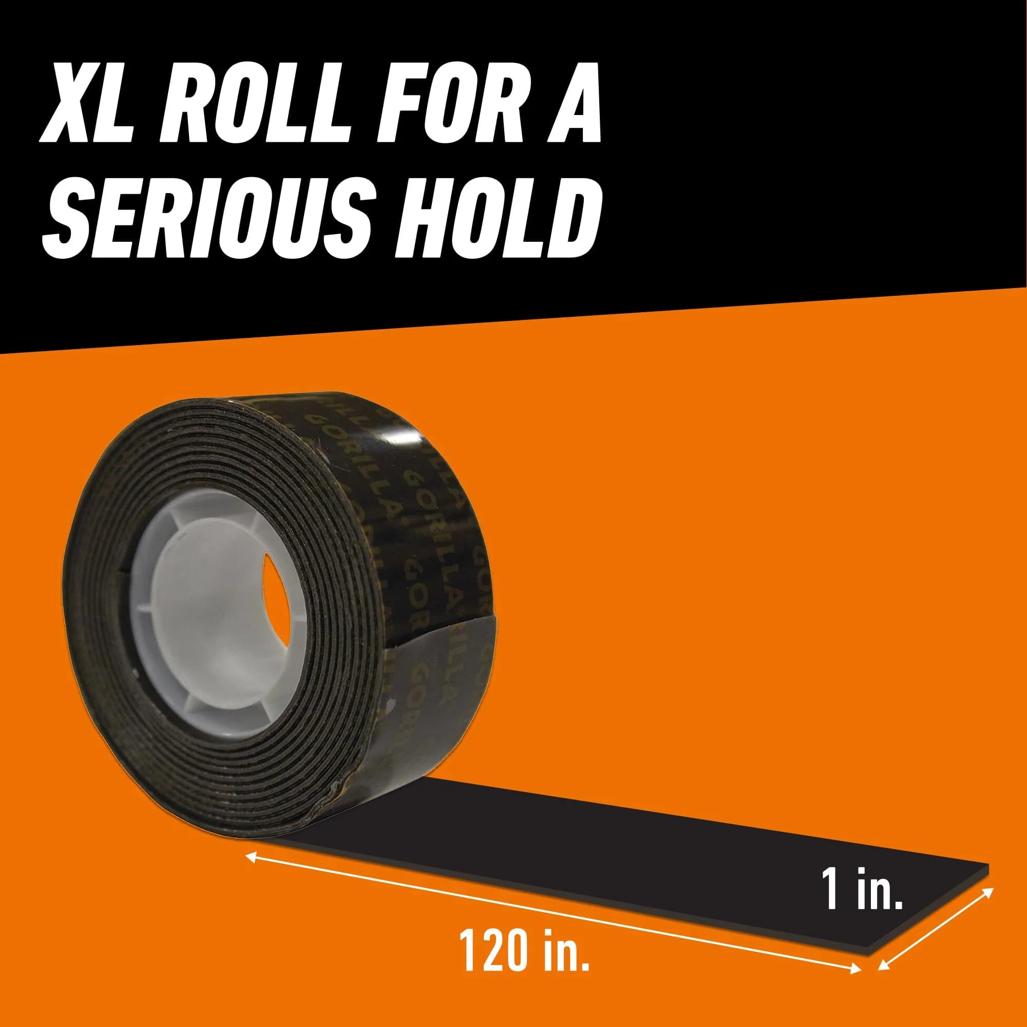 GORILLA Heavy Duty Double Sided Mounting Tape, Black Tape, 2.54 cm x 120" (Pack of 6) | Weatherproof for Indoor or Outdoor Use - view 6