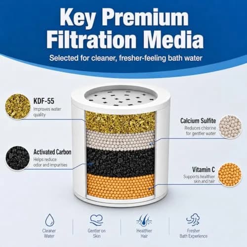 Yodel Shower Filter for Hard Water | Inline KDF-55 with Vitamin C, 8,000 Gallons, Polished Chrome thumbnail 4