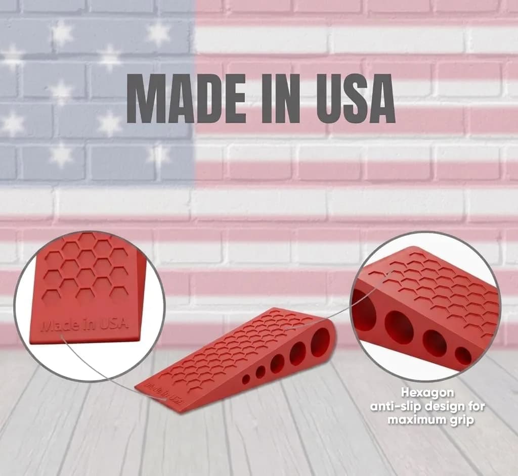 suspension dudes Red Door Stop Wedge 13.3cm (5.24in) | Heavy Duty Rubber for All Floors - view 3