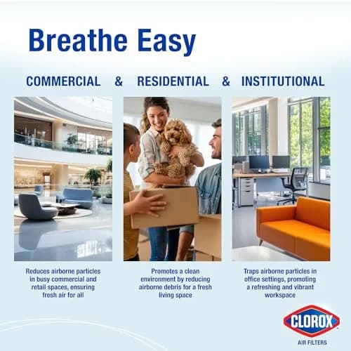 Clorox Air Filters 14x14x1 MERV 8 with Carbon | Pet & Odor Control, Made in USA thumbnail 6