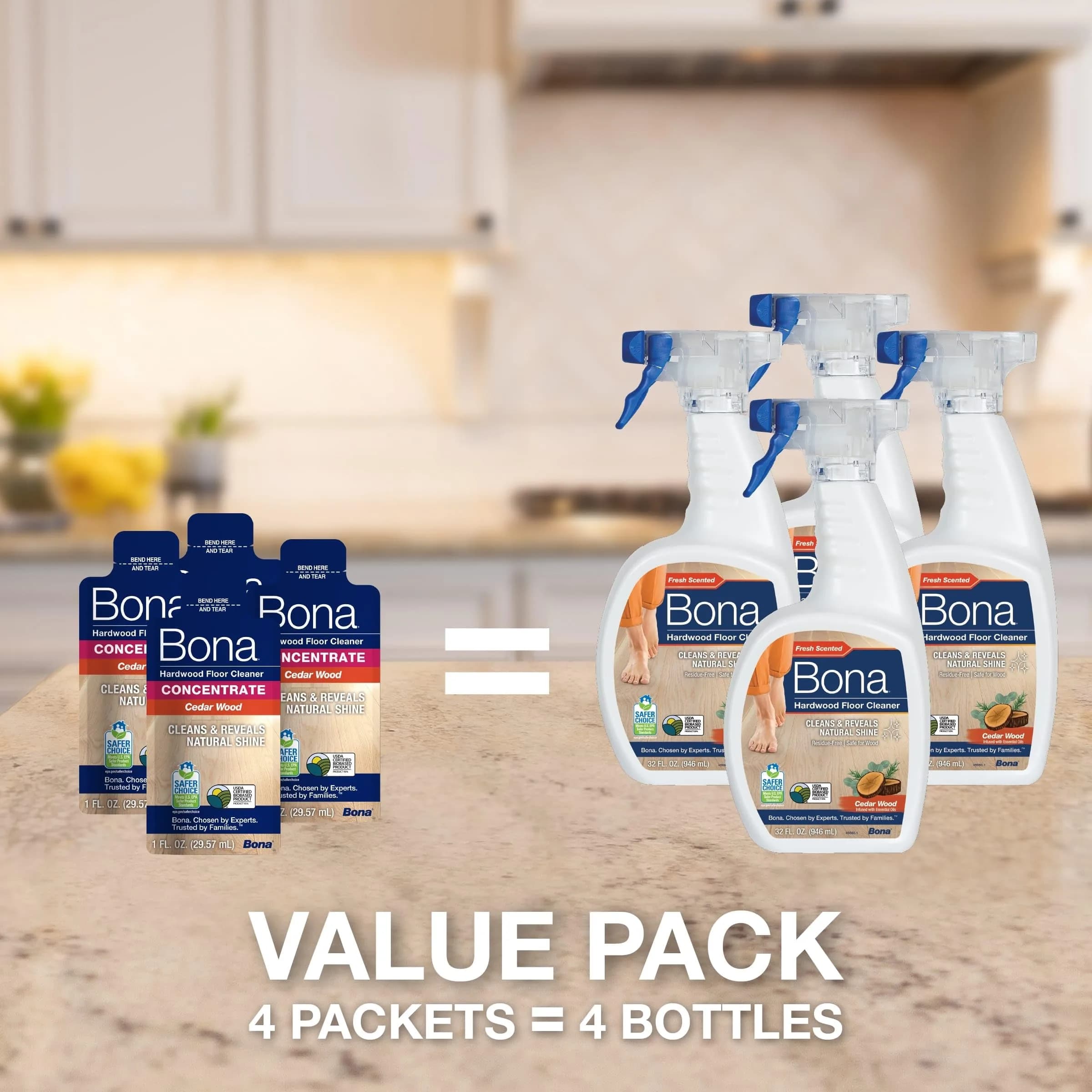Bona Multi-Surface Floor Cleaner Refill, 1 Gallon (3.78 L) | Eco-Friendly Formula for Indian Homes - view 2