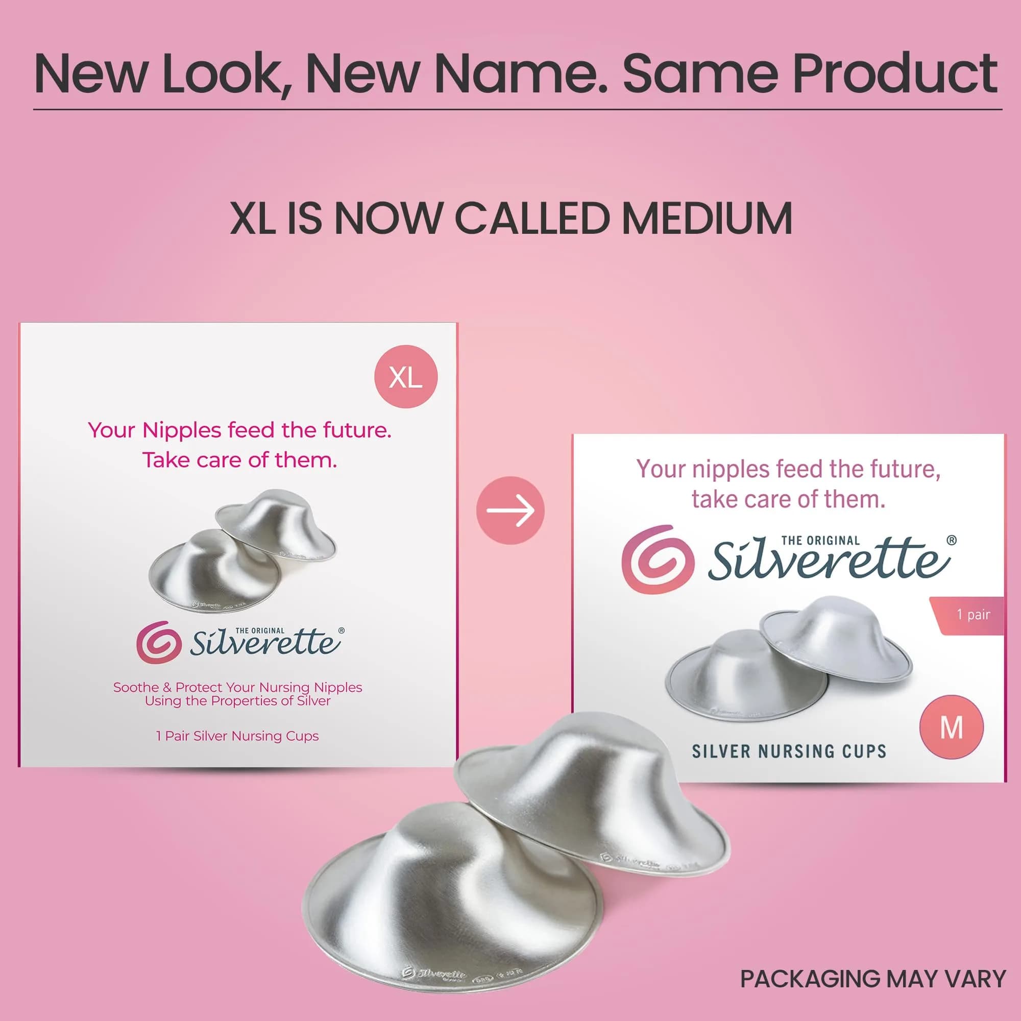 Silverette The Original Silver Nursing Cups, Pure 925 Silver Nipple Shields for Breastfeeding Essentials (1 Pair) - view 2