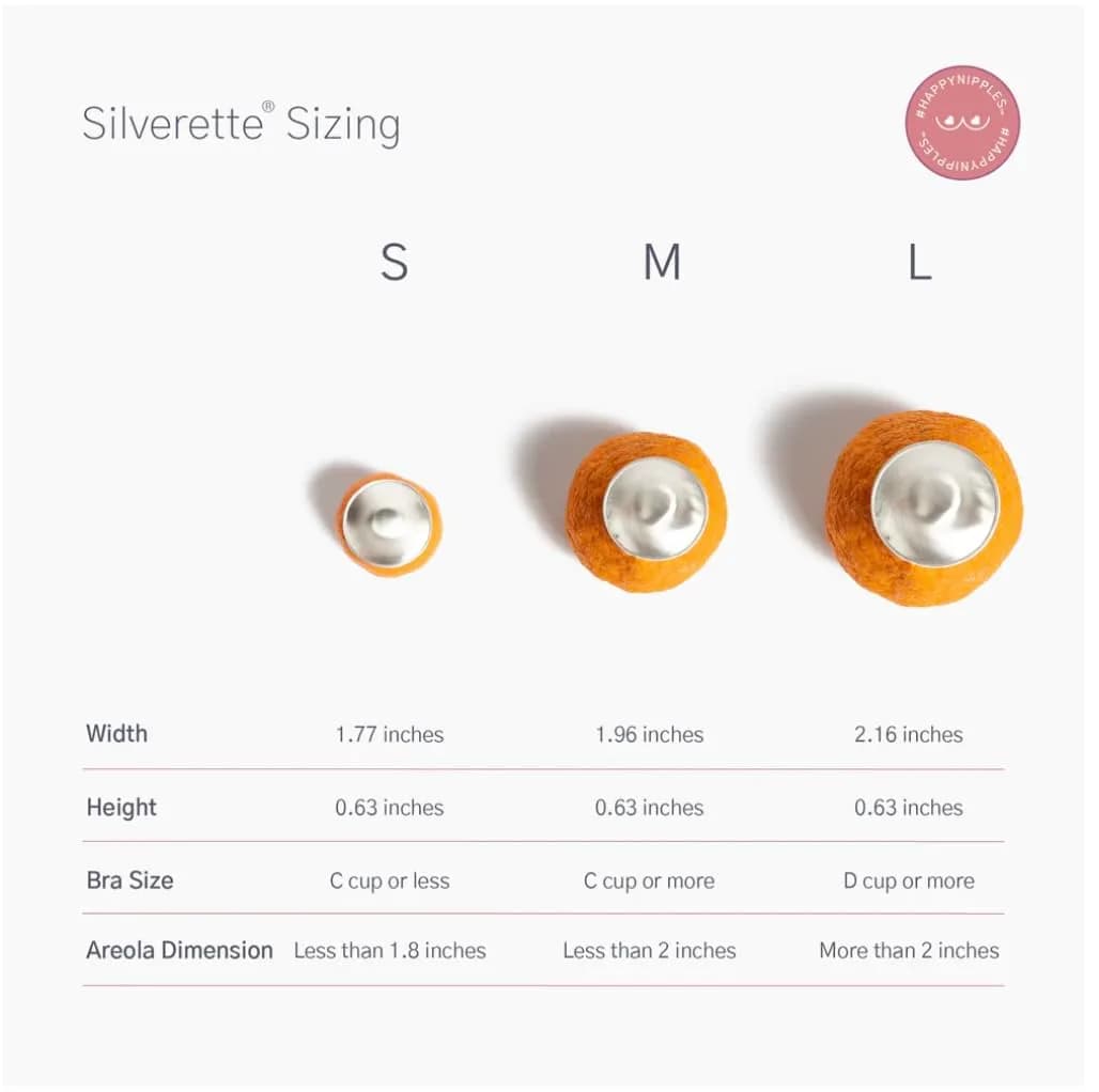 Silverette The Original Silver Nursing Cups, Pure 925 Silver Nipple Shields for Breastfeeding Essentials (1 Pair) - view 4