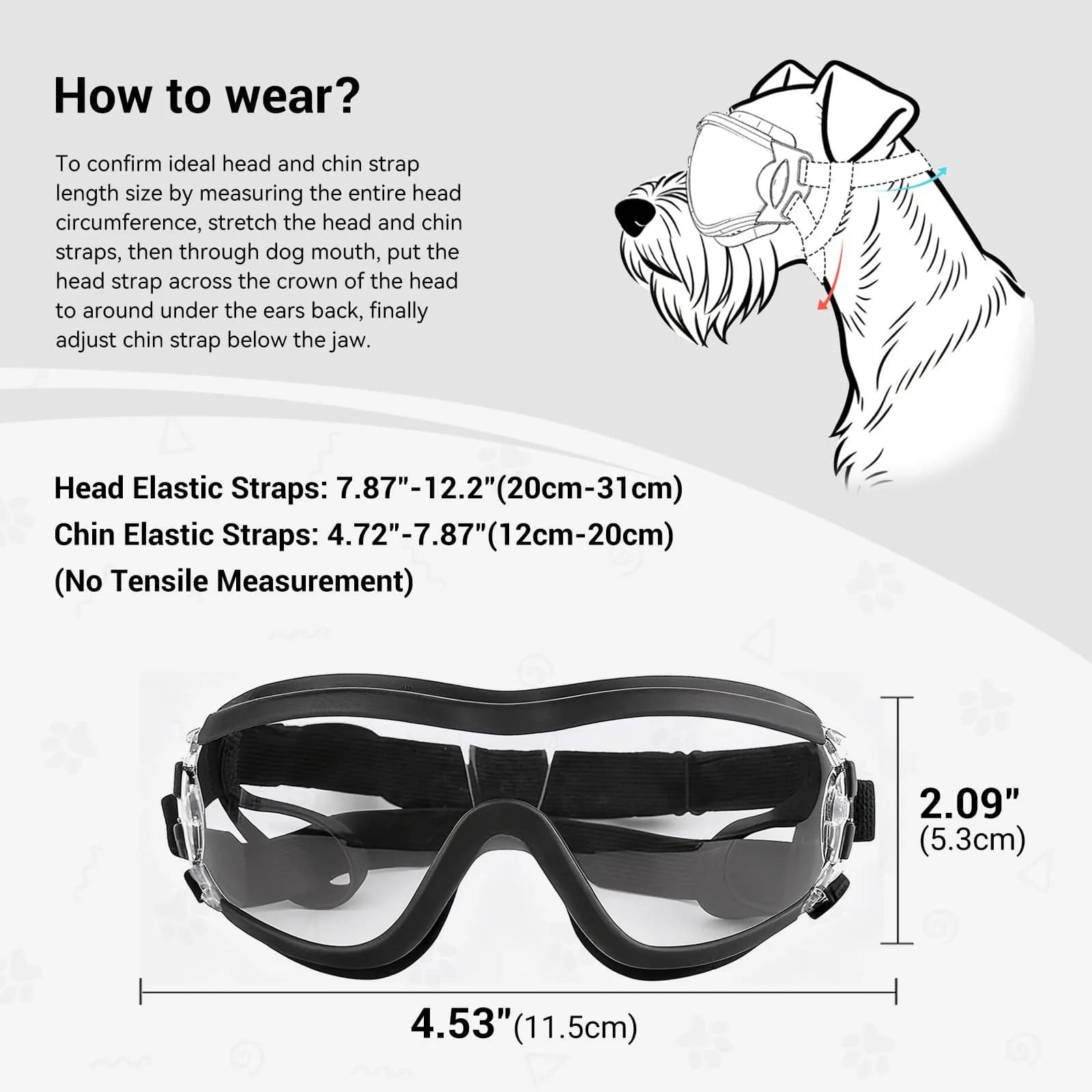 Enjoying Gloss Clear Dog Goggles for Medium Breeds with UV Protection - view 3