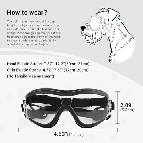 Enjoying Gloss Clear Dog Goggles for Medium Breeds with UV Protection thumbnail 3