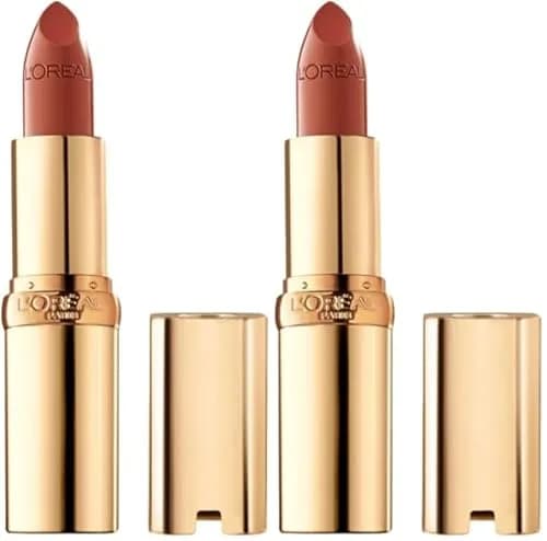 L'Oreal Paris Colour Riche Lipstick, Brazil Nut, 7.37g (0.26 Oz) Pack of 2 | Creamy Hydrating Satin Finish thumbnail 1