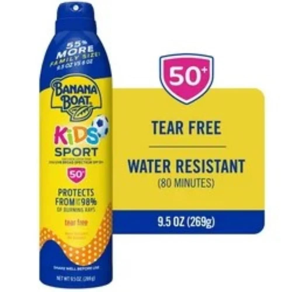 Banana Boat Kids Sport Sunscreen Spray SPF 50+ 2x280.7ml (9.5 Fl Oz) | Tear-Free, Water-Resistant - view 2