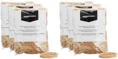Amazon Basics Rubber Bands, Size 19 (3.5 x 0.06 Inch) | 3750 Bands (6-Pack, 5.6 lb) thumbnail 1