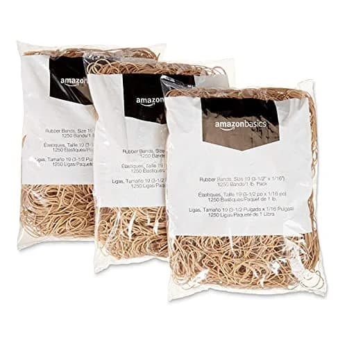 Amazon Basics Rubber Bands, Size 19 (3.5 x 0.06 Inch) | 3750 Bands (6-Pack, 5.6 lb) thumbnail 3