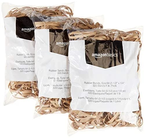 Amazon Basics Rubber Bands, Size 64 (3.5 x 0.25 inches), 960 Bands (3 lbs Total) | Natural Rubber, Tensile Strength thumbnail 3