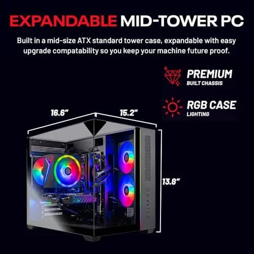 Skytech Gaming PC Desktop Ryzen 5 5500 RTX 5060 Ti 8GB 32GB RAM 1TB SSD | High-Performance Gaming Rig thumbnail 5