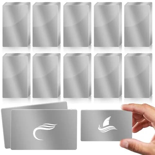 weparmeety Metal Business Cards 86 x 54 x 0.45mm | Aluminum Laser Engraving Blanks for Custom Designs - main product image