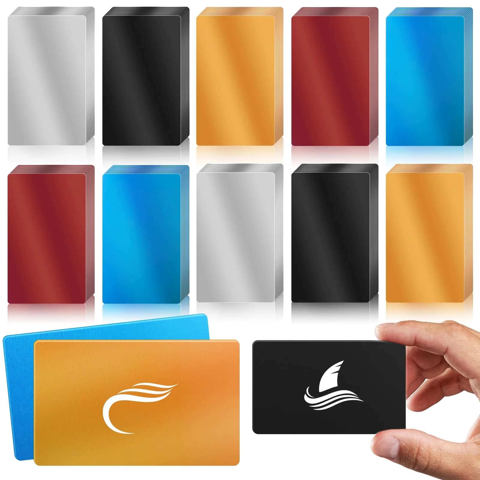 weparmeety 100Pcs Aluminum Business Cards 86 x 54mm | Laser Engraving Blanks for Crafting & Gifts
