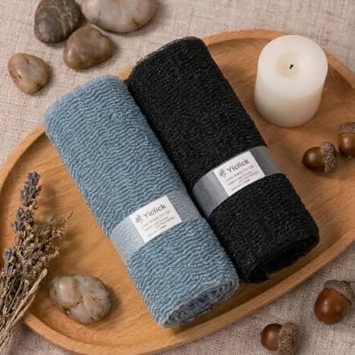 Yiclick 2PCS Exfoliating Washcloth Towel | Loofah Sponge Body Scrubber for Shower & Bath (1 Count, Pack of 2) thumbnail 9