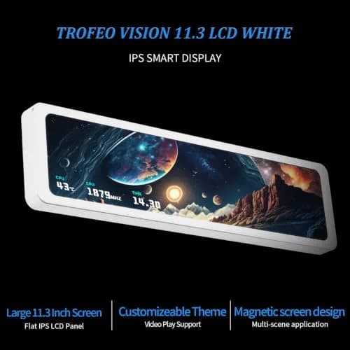 Thermalright Trofeo Vision 11.3 LCD White | 11.3-inch Full-Color LCD Display with CPU/GPU Monitoring thumbnail 2