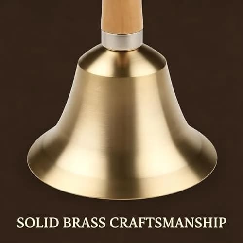 TDOCK Super Loud Solid Brass Hand Call Bell 2 Pack - 4.3 Inch Diameter | Wedding, Prayer, Dinner, Service, Attention, Medical, Teaching, Game, Celebration, Yoga, Butler, School, Meditation, Buddha, Puja Bell thumbnail 3
