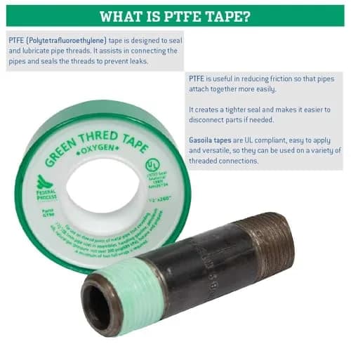 Gasoila Green PTFE Thread Seal Tape 1/2 Inch x 260 Inch | Leak-Proof, High-Density, Non-Toxic (70-120 chars) thumbnail 3