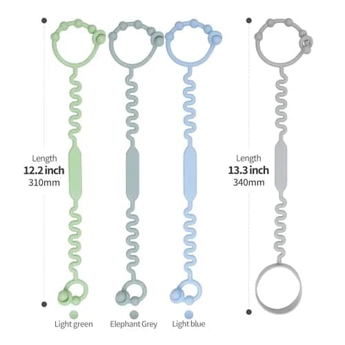 LJOWJVA Baby Pacifier & Toy Straps 4pcs | BPA-Free Silicone, Adjustable & Easy to Clean thumbnail 2