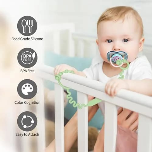 LJOWJVA Baby Pacifier & Toy Straps 4pcs | BPA-Free Silicone, Adjustable & Easy to Clean thumbnail 3