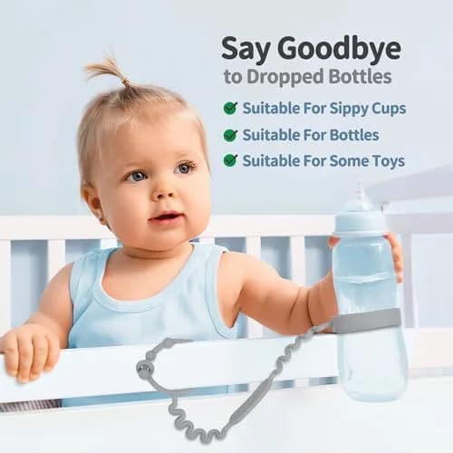 LJOWJVA Toy Straps - Pacifier Holder Clip with Self-Adjusting Bayonet, Pure Silicone, BPA-Free, Multi Colors | Baby Accessories thumbnail 5