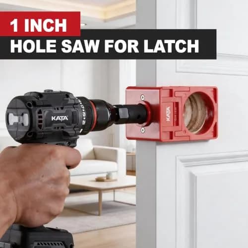 KATA Door Lock Installation Kit with Hole Saw & Guide Template for Wood Doors | Fits 1-3/8” to 1-3/4” Doors thumbnail 5