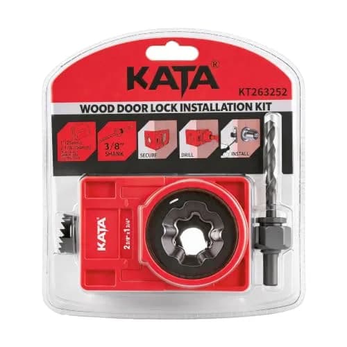 KATA Door Lock Installation Kit with Hole Saw & Guide Template for Wood Doors | Fits 1-3/8” to 1-3/4” Doors thumbnail 7